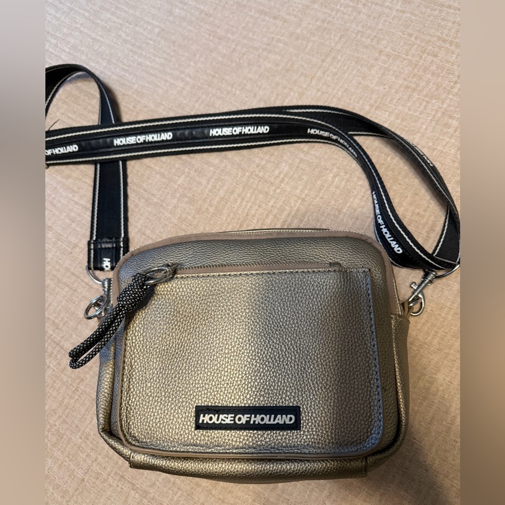 House of Holland Gold Crossbody Bag